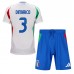 Maillot de foot Italie Federico Dimarco #3 Extérieur vêtements enfant Europe 2024 Manches Courtes (+ pantalon court)